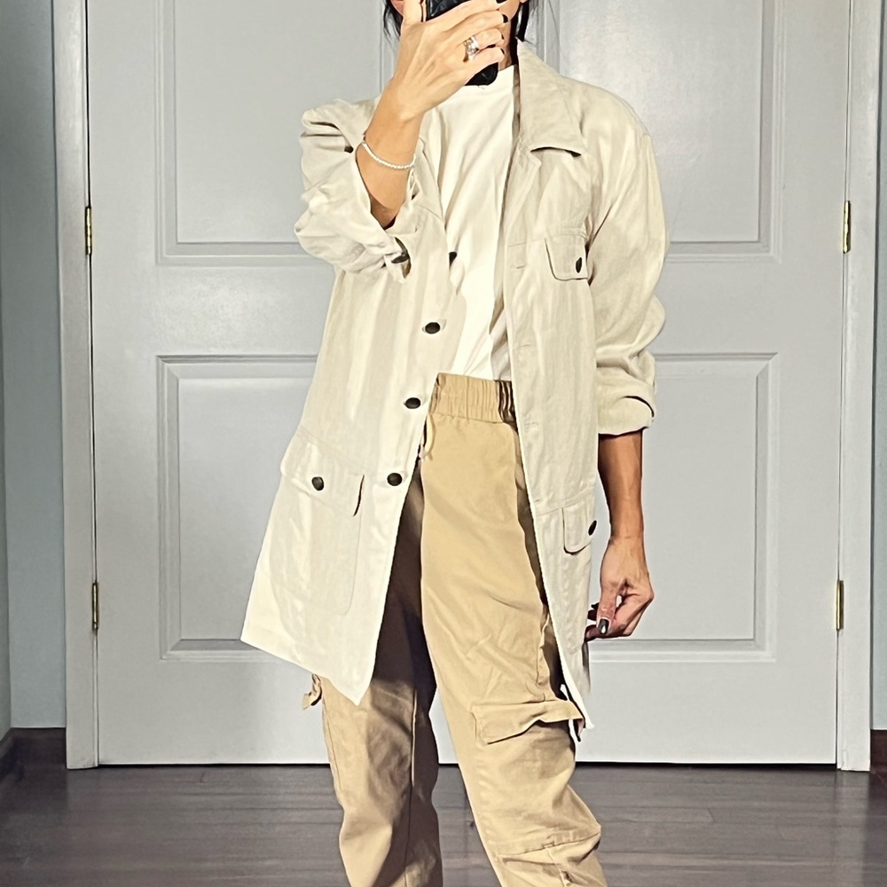 Dana b. And Karen 100% linen utility jacket blazer size 6